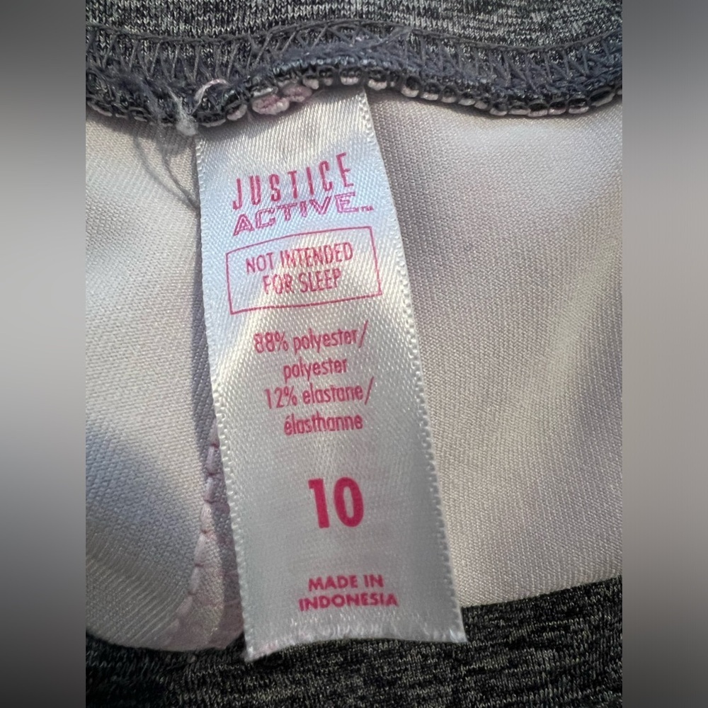 Justice Active Gray/Pink /Purple Swirl Leggings for girls/Size 10 - Picture 2 of 9